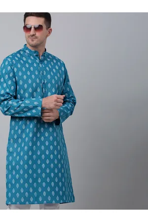 Jompers Ethnic Motifs Printed Mandarin Collar Kurta
