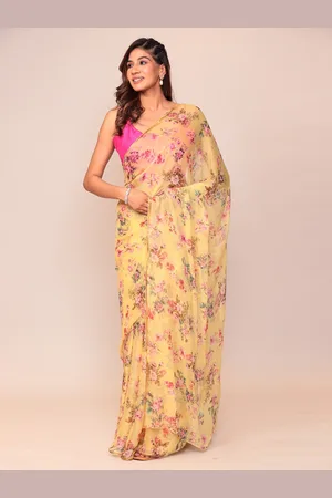 ZARI Floral Printed Saree