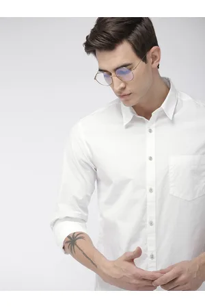 HARVARD Men White Regular Fit Solid Casual Shirt
