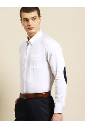 DENNISON Elbow Patch Smart Slim Fit Opaque Formal Shirt