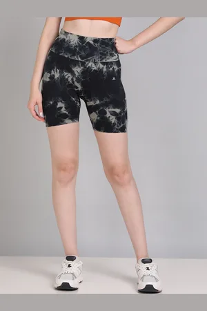 Kobo Women Abstract Printed Skinny Fit High-Rise Rapid-Dry Sports Shorts