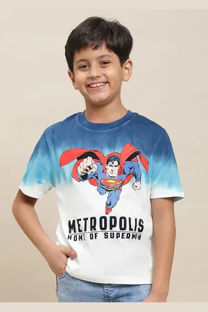 Kidsville Boys Superman Printed Pure Cotton Tshirt
