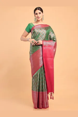 Mimosa Woven Design Zari Kanjeevaram Saree