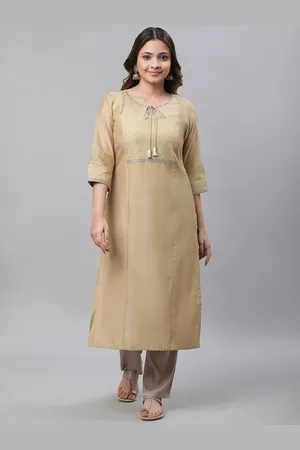 AURELIA Tie-Up Neck Regular Kurta