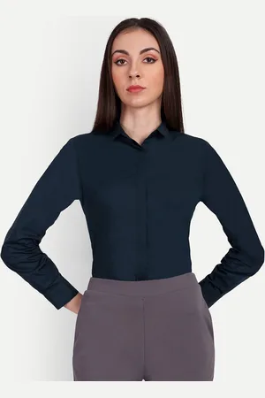 ASCIIBLUES Regular Fit Spread Collar Long Sleeve Cotton Formal Shirt