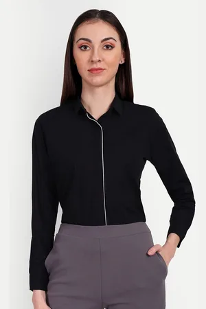 ASCIIBLUES Regular Fit Spread Collar Long Sleeve Cotton Formal Shirt