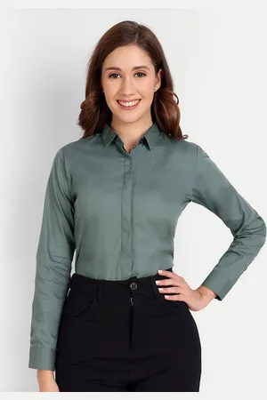 ASCIIBLUES Regular Fit Spread Collar Long Sleeve Cotton Formal Shirt