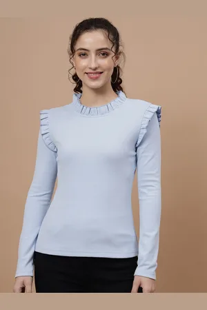 BEATNIK High Neck Ruffled Top