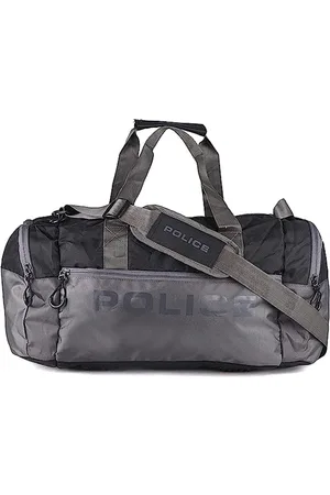 Police Black & Grey Solid Duffel Bag