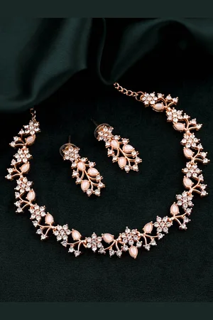 Brado Jewellery AD-Studded Necklace & Earrings Set