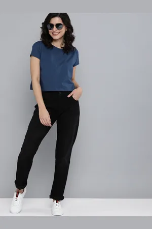 HERE&NOW HERENOW Womens Blue Pure Cotton T-shirt