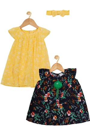Creative Pack of 2 Floral Printed Round Neck A-Line Dress