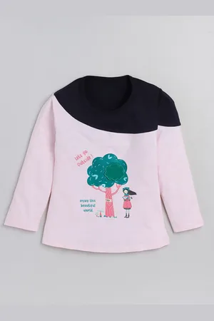 YK Girls Colourblocked Pure Cotton Top