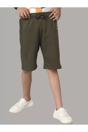 UNDER FOURTEEN ONLY Boys Typography Printed Cotton Shorts