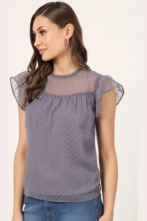 BEATNIK Flutter Sleeves Gathers A-Line Top
