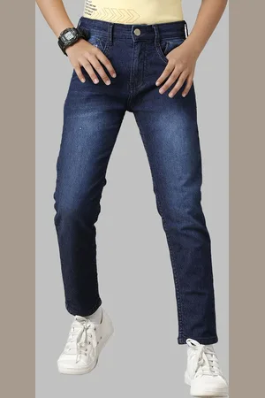 UNDER FOURTEEN ONLY Boys Slim Fit Clean Look Heavy Fade Jeans