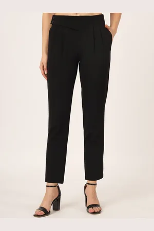 BEATNIK Women High-Rise Plain Pleated Trousers