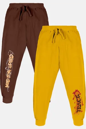 KiddoPanti Boys Pack Of 2 Printed Pure Cotton Joggers