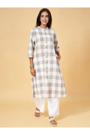 YU by Pantaloons Grey Printed A Line Kurta