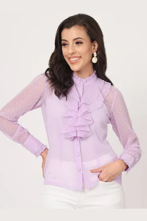 BEATNIK Mandarin Collar Cuffed Collar Shirt Style Top