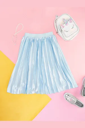 Pantaloons Girls Gathered Or Pleated Pure Cotton A-Line Skirt