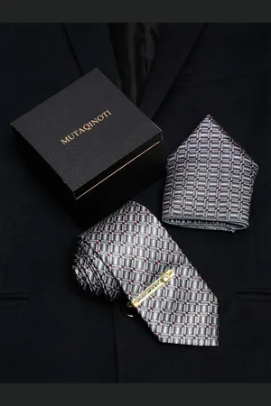 MUTAQINOTI Men Printed Formal Accessory Gift Set