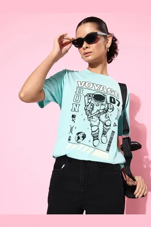 Difference of Opinion Women Printed Pure Cotton T-shirt