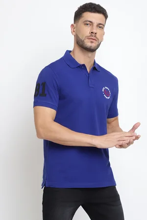 Van Heusen Men Solid Varsity Inspired Polo T-Shirt
