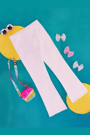 Pantaloons Girls Mid-Rise Cotton Lycra Track Pants