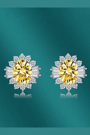 Designs & You Silver Plated CZ Studded Studs Earrings