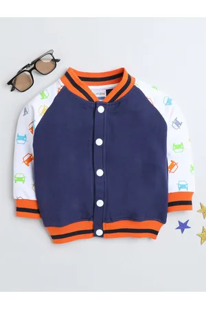 BUMZEE Boys Printed Lightweight Cotton Varsity Jacket