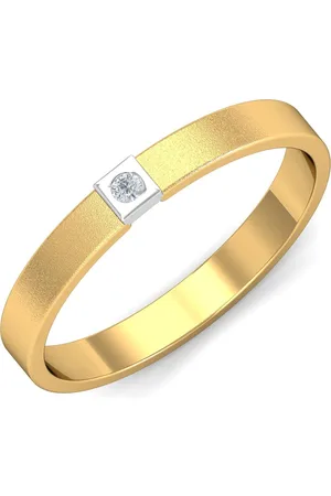 KUBERBOX 18KT Gold Diamond Studded Band Ring - 2.91 g