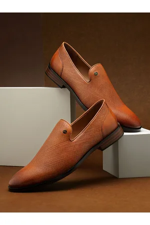 Arrow Men Textured Leather Formal Slip-On Shoes