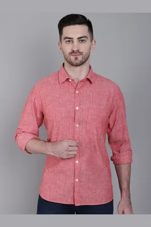 CANTABIL Vertical Striped Cotton Linen Casual Shirt