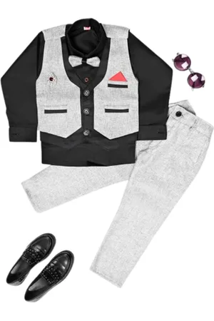 BAESD Boys Single-Breasted Shirt With Trousers & Waistcoat