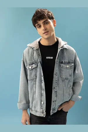 DeFacto Washed Hooded Pure Cotton Denim Jacket