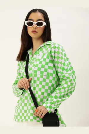 Kook N Keech Women Comfort Boxy Opaque Checked Cotton Casual Shirt