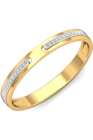 KUBERBOX Hinda Band 18KT Gold Diamond-Studded Ring-1.48 gm