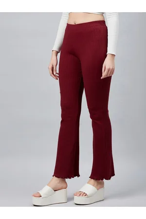 Blinkin Women Ribbed Flared Trousers