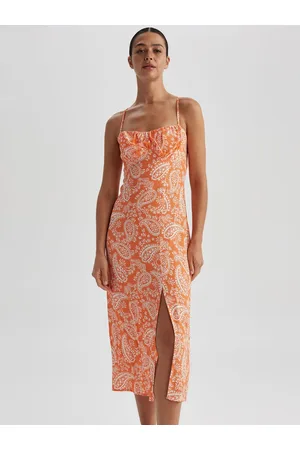 DeFacto Paisley Printed Shoulder Straps Maxi Dress