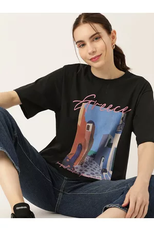DressBerry Women Graphic Printed Loose T-shirt