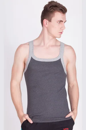 Force NXT Men Grey Cotton Gym Vest