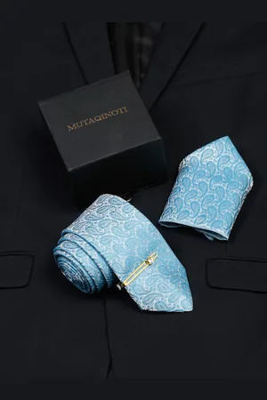 MUTAQINOTI Men Micro Silk Necktie Accessory Gift Set