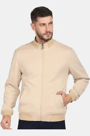 Reversible Beige Solid Zipper Jacket - Hans