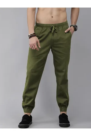 100 Cotton Olive Printed Joggers Size 28 30 32 34 36