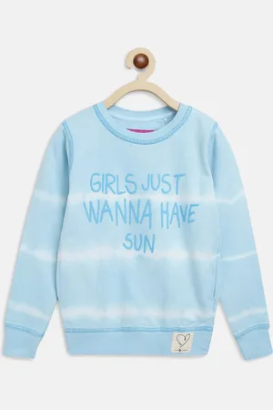 TALES & STORIES Girls Typography Printed Pullover
