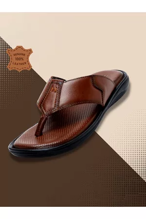 ZOOM Men Textured Leather Comfort Sandals