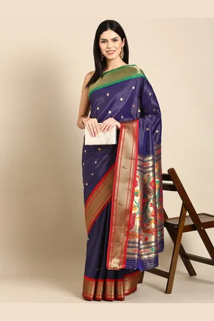 Tasarika Woven Design Ethnic Motifs Zari Paithani Saree