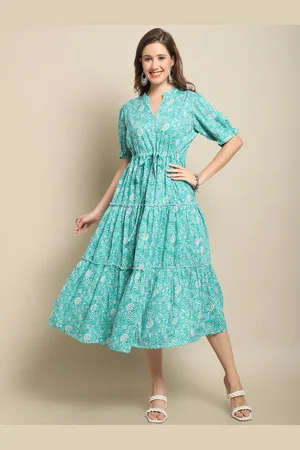 Sangria Ethnic Motifs Printed Fit & Flare Ethnic Dress