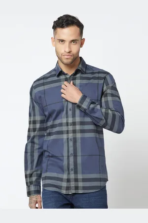 Blue Buddha Tartan Checks Regular Fit Cotton Casual Shirt